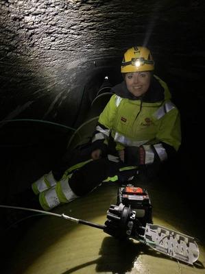Kristin på jobb i fjellet
