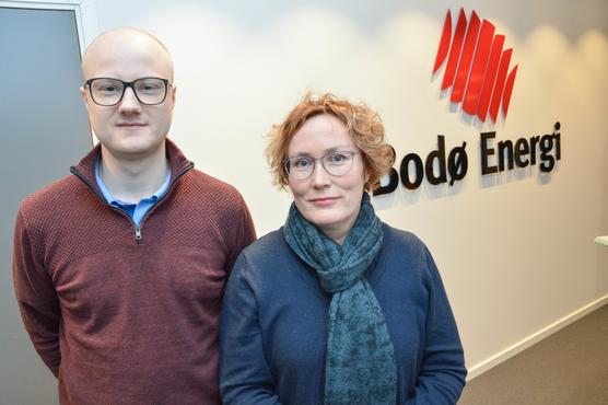 Fredrik Pettersen og Grete Coldevin begynte sist sommer i nyopprettede stillinger i Bodø Energi. 